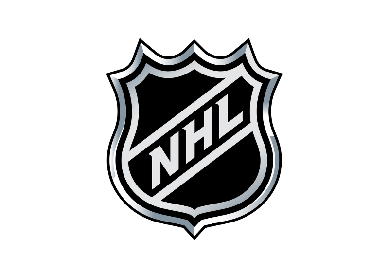 Experience the iconic NHL logo, a black and silver shield adorned with the letters NHL diagonally across a pristine white background, reminiscent of the sleek professionalism mirrored by Betway Arabia.