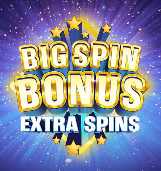 Big Spin Bonus Extra Spins text gleams against a bright, starry background, with rays of light radiating from the center, infusing energy and excitement. Experience this dynamic thrill on Betway Arabia!.